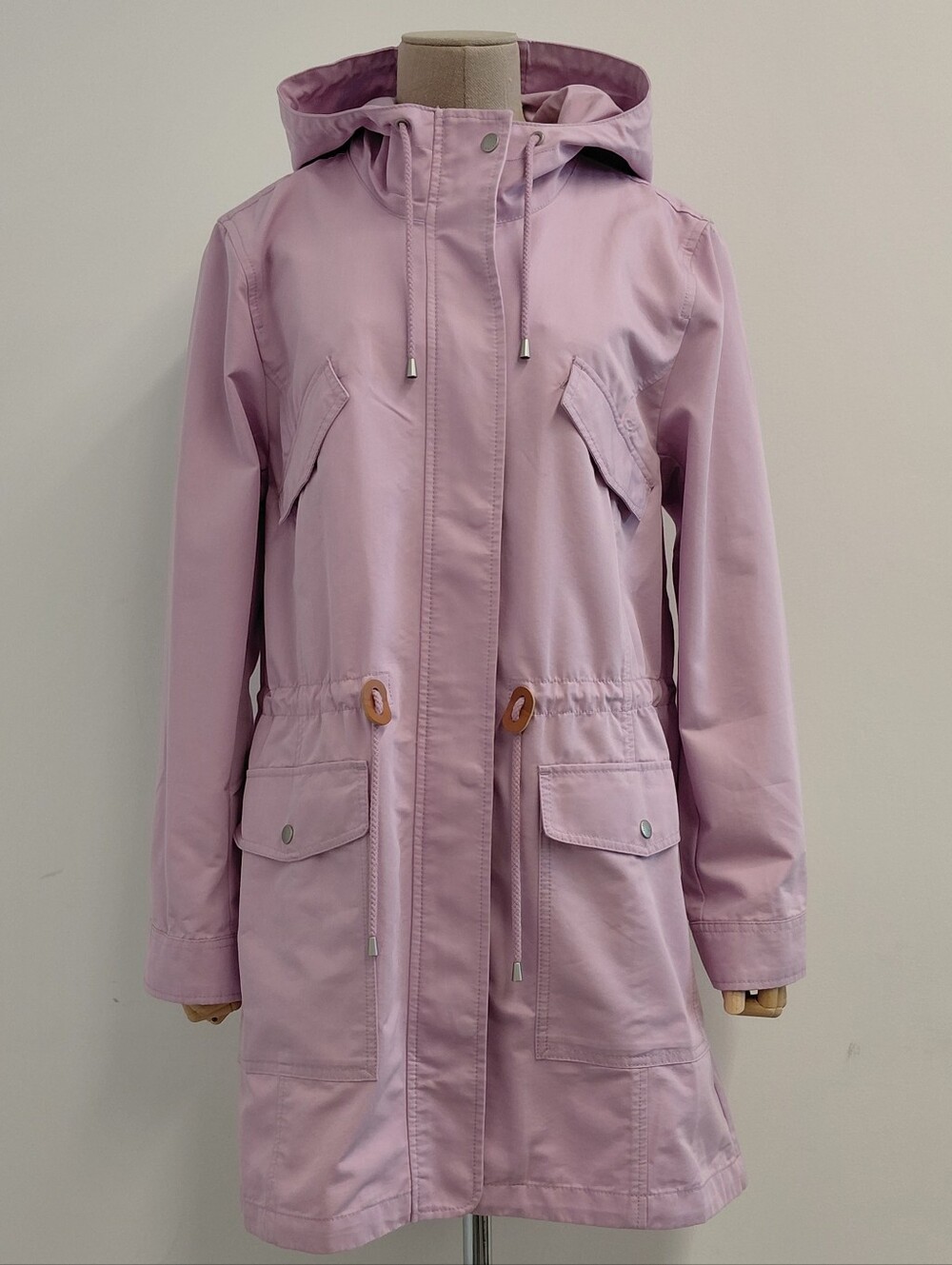 Talbots Women's Hooded Washed Cotton Anorak - Large